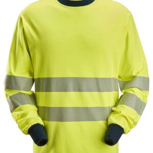 protecwork, t shirt met lange mouwen, high vis klasse 3 snickers workwear 2461 high vis geel, xs