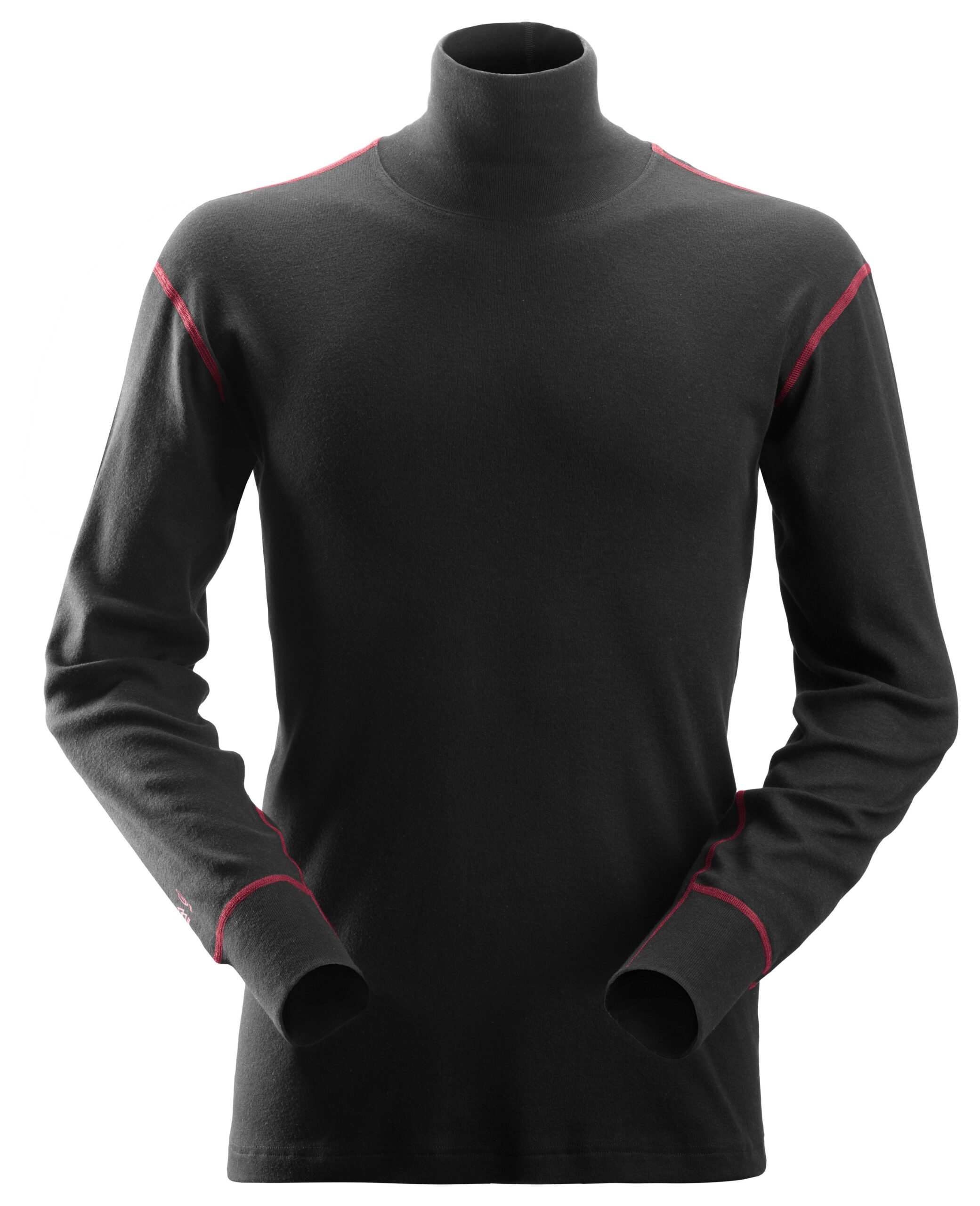 protecwork, t shirt met lange mouw en col snickers workwear 2462 zwart, xs