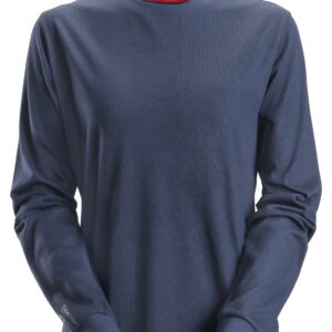 protecwork, dames t shirt met lange mouw snickers workwear 2467 navy, xs