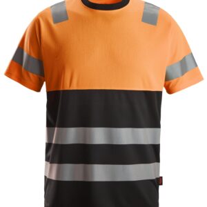 high vis, klasse 1 t shirt snickers workwear 2535 zwart, xs