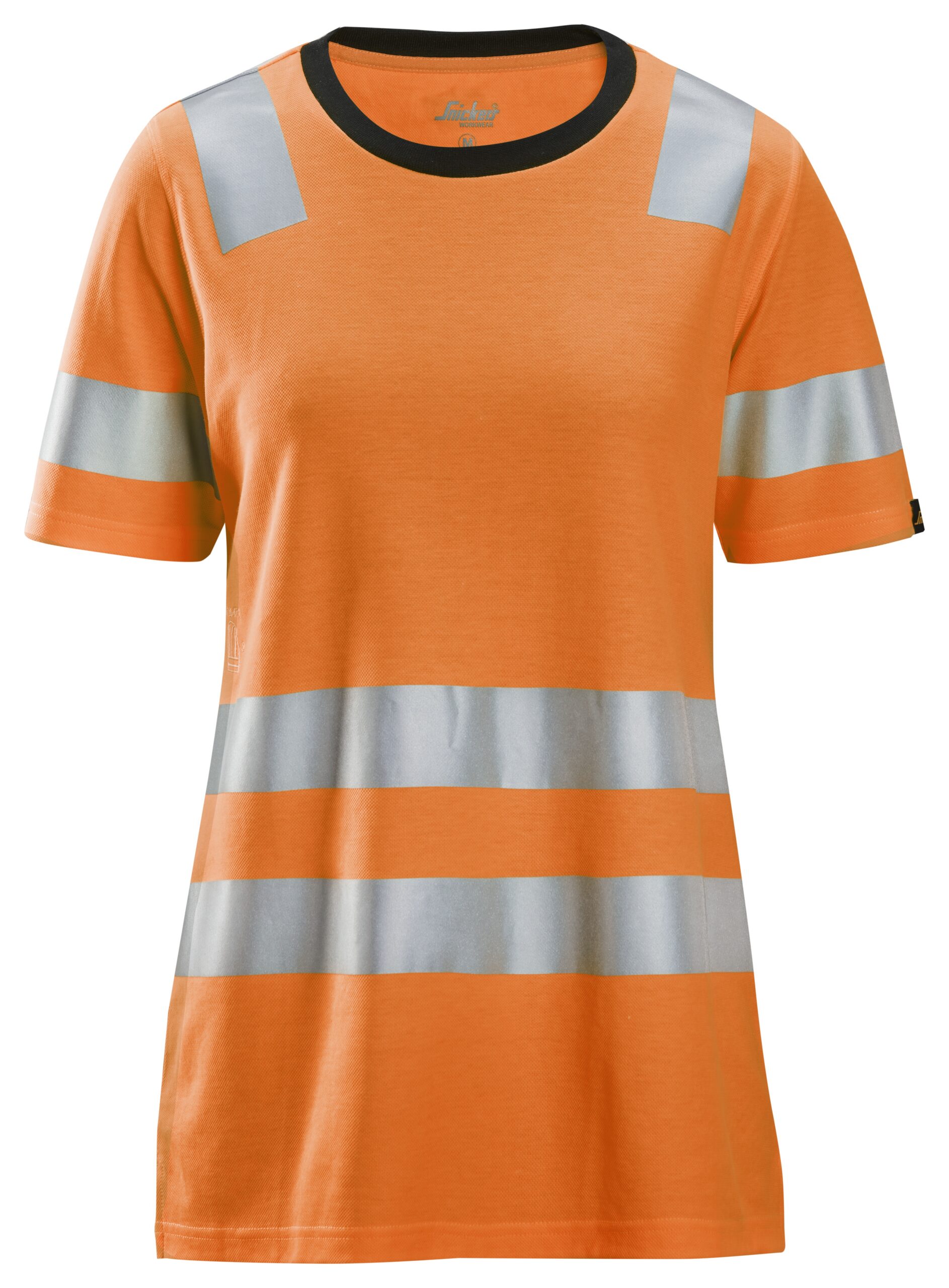 high vis, klasse 2 dames t shirt snickers workwear 2537 high vis oranje, xs