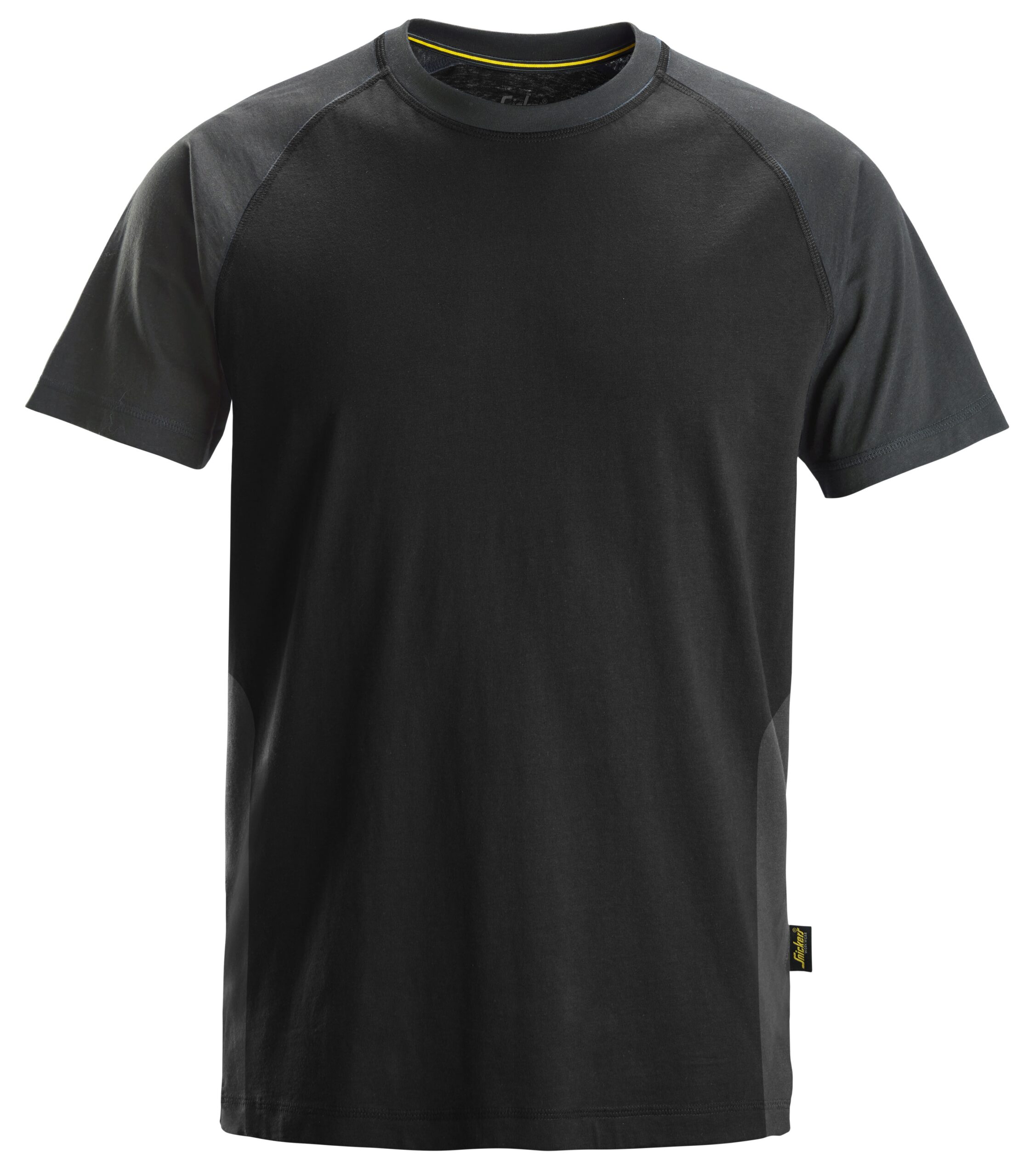tweekleurig t shirt snickers workwear 2550 zwart, xs