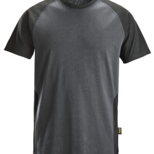 tweekleurig t shirt snickers workwear 2550 staalgrijs, 3xl