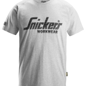 logo t shirt snickers workwear 2590 gemeleerd grijs, s