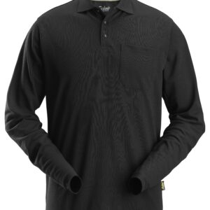 poloshirt met lange mouwen snickers workwear 2608 zwart, xs