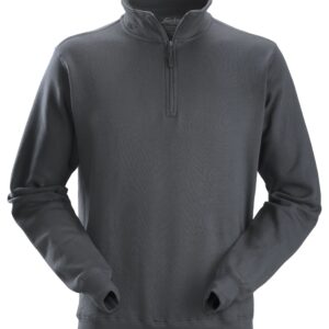 sweatshirt met ½ rits snickers workwear 2818 staalgrijs, 3xl