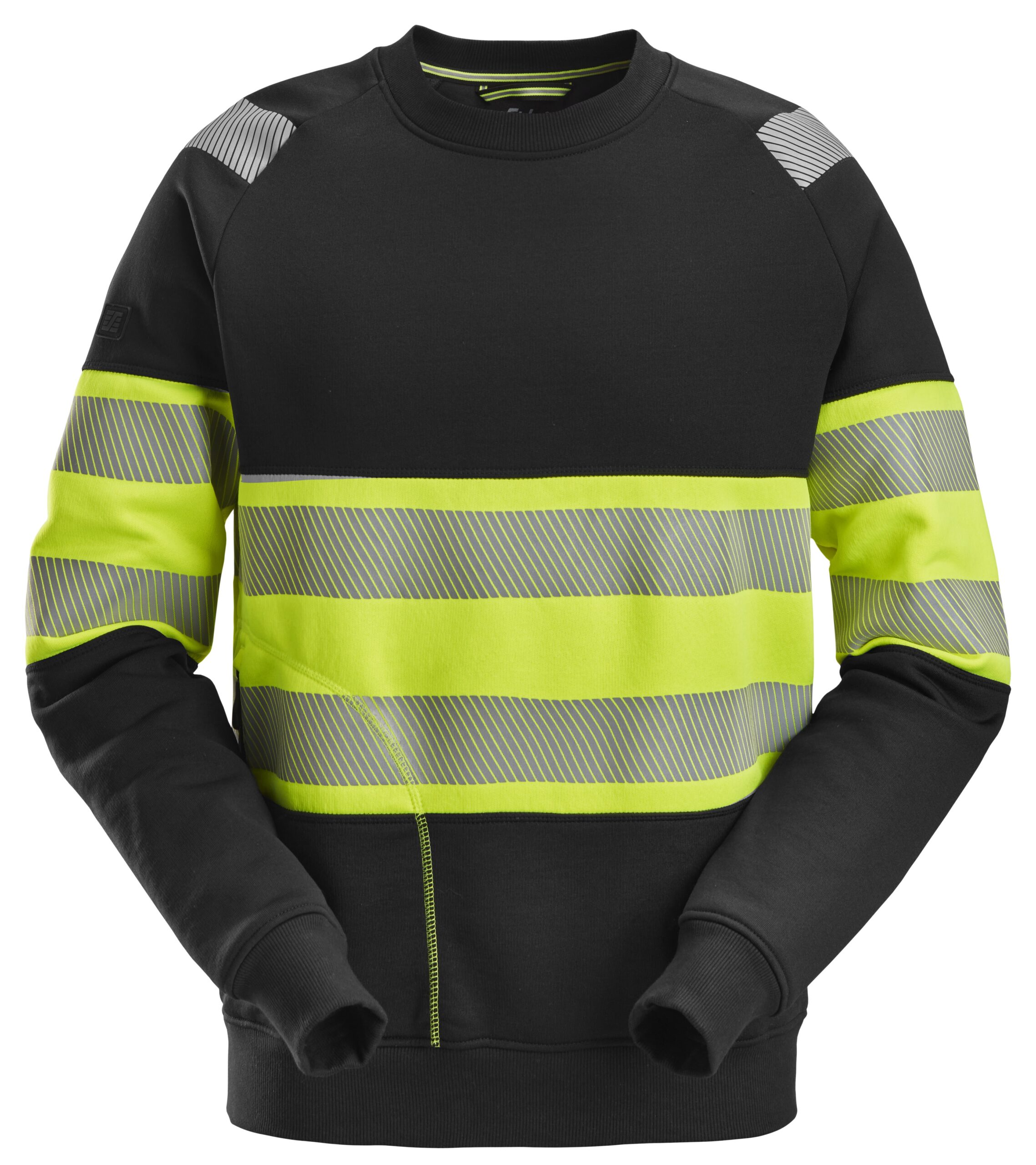 high vis klasse 1, sweatshirt snickers workwear 2830 zwart, xs
