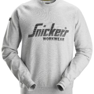 logo sweatshirt snickers workwear 2892 gemeleerd grijs, xxl