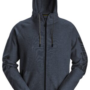 logo full zip hoodie snickers workwear 2895 dark navy melange, xxl