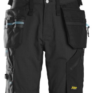 litework, 37.5® korte werkbroek met holsterzakken snickers workwear 6110 zwart, 46