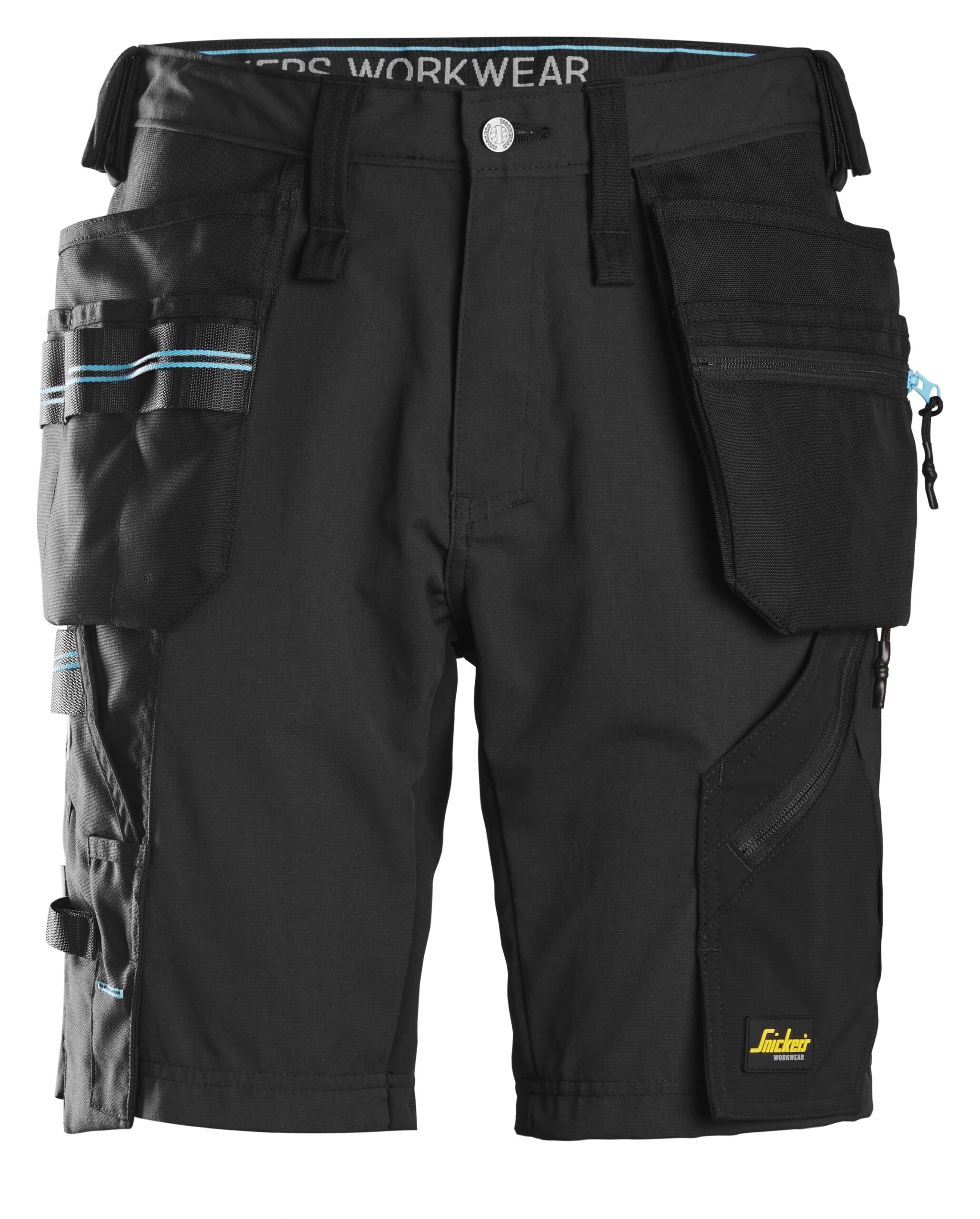litework, 37.5® korte werkbroek met holsterzakken snickers workwear 6110 zwart, 44