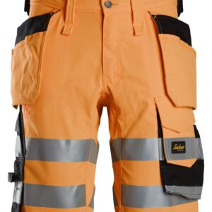 High-Vis Klasse 1 Stretch Korte werkbroek met Holsterzakken - SNICKERS WORKWEAR - 6135