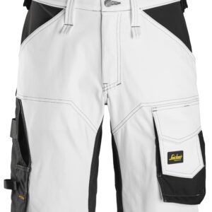 allroundwork, stretch loose fit korte werkbroek snickers workwear 6153 wit, 54