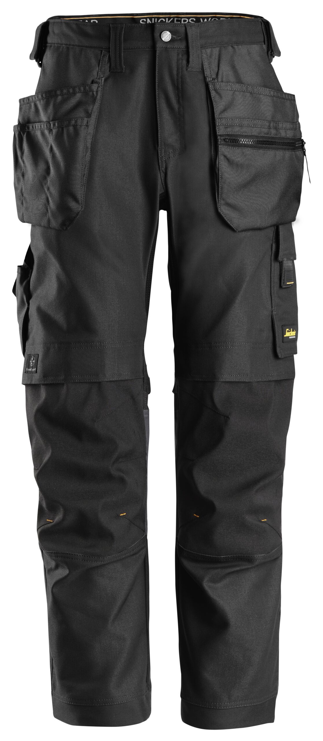 allroundwork, canvas+ werkbroek met holsterzakken snickers workwear 6224 zwart, 44