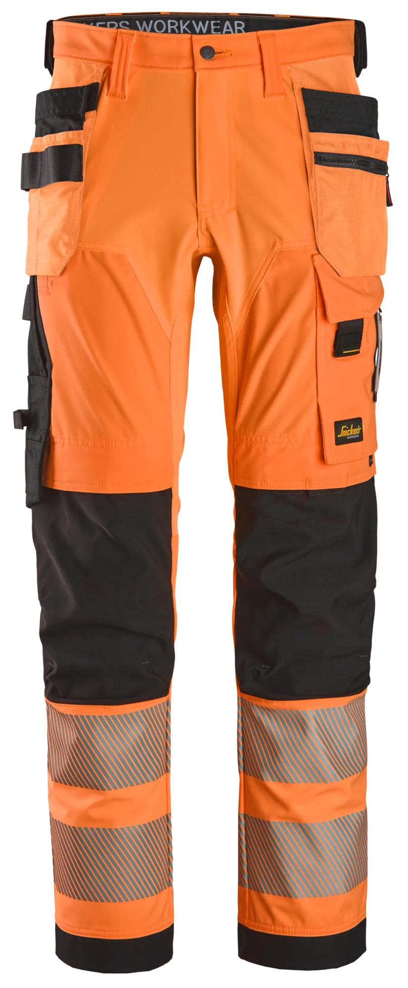High-Vis, Klasse 2, 4-Way Stretch werkbroek met Holsterzakken, - SNICKERS WORKWEAR - 6232