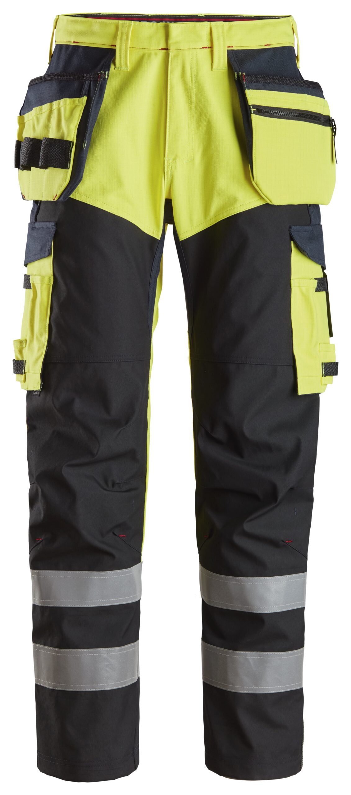protecwork, werkbroek met versterkt voorpand, holsterzakken high vis klasse 1 snickers workwear 6265 high vis geel, 44