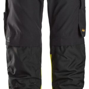 high vis werkbroek, klasse 1 snickers workwear 6339 zwart, 60