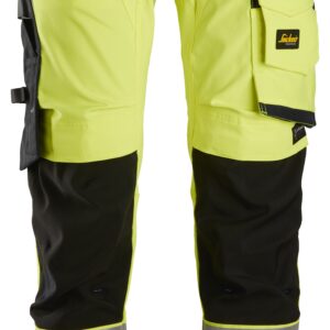 high vis, klasse 2 stretch werkbroek snickers workwear 6343 high vis geel, 46