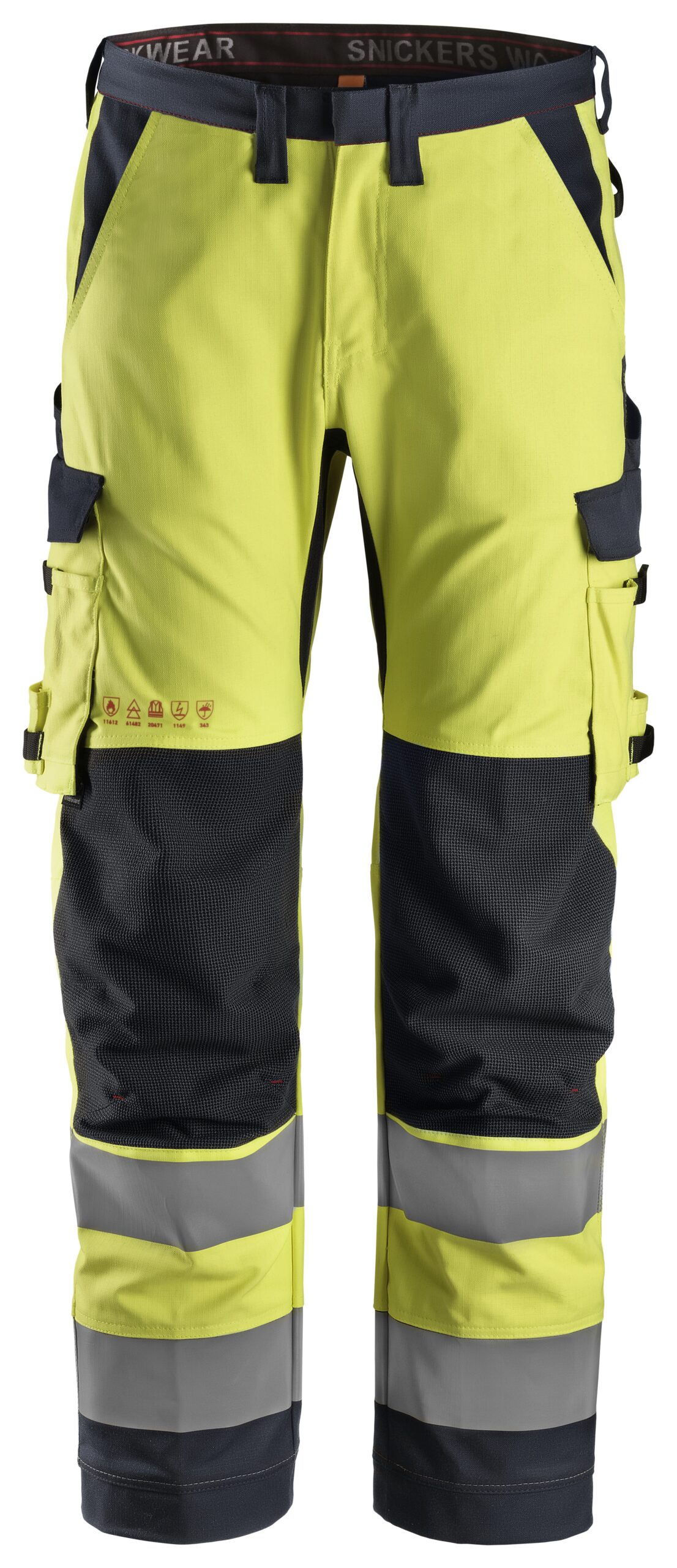 protecwork, werkbroek met symmetrische zakken, high vis klasse 2 snickers workwear 6361 high vis geel, 44