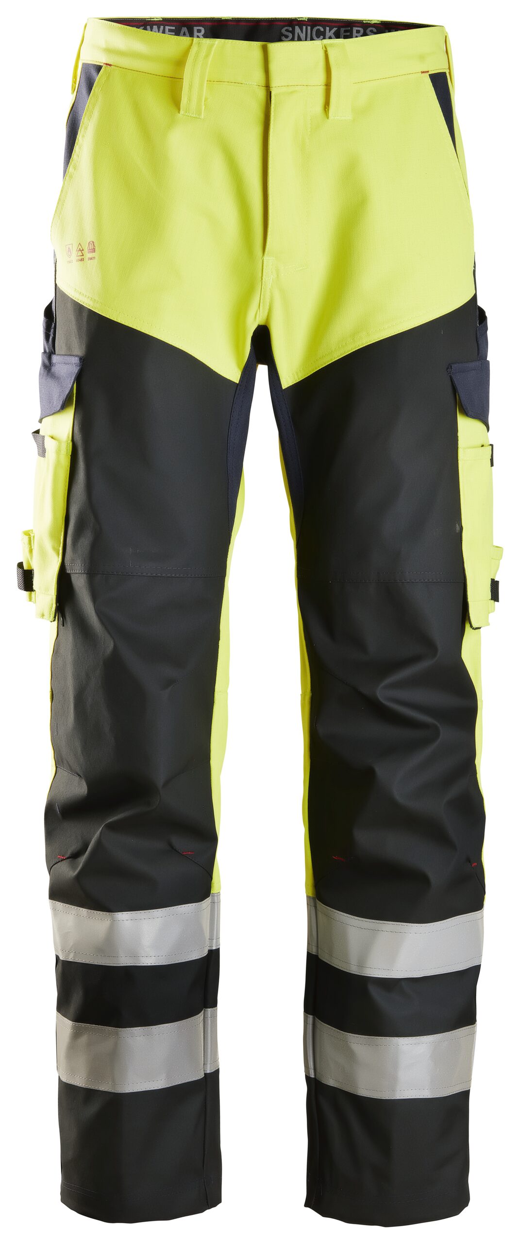 protecwork, werkbroek met versterkt voorpand, high vis klasse 1 snickers workwear 6365 high vis geel, 44
