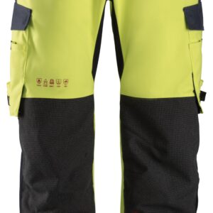 protecwork, waterproof shell werkbroek, high vis klasse 2 snickers workwear 6563 high vis geel, 100
