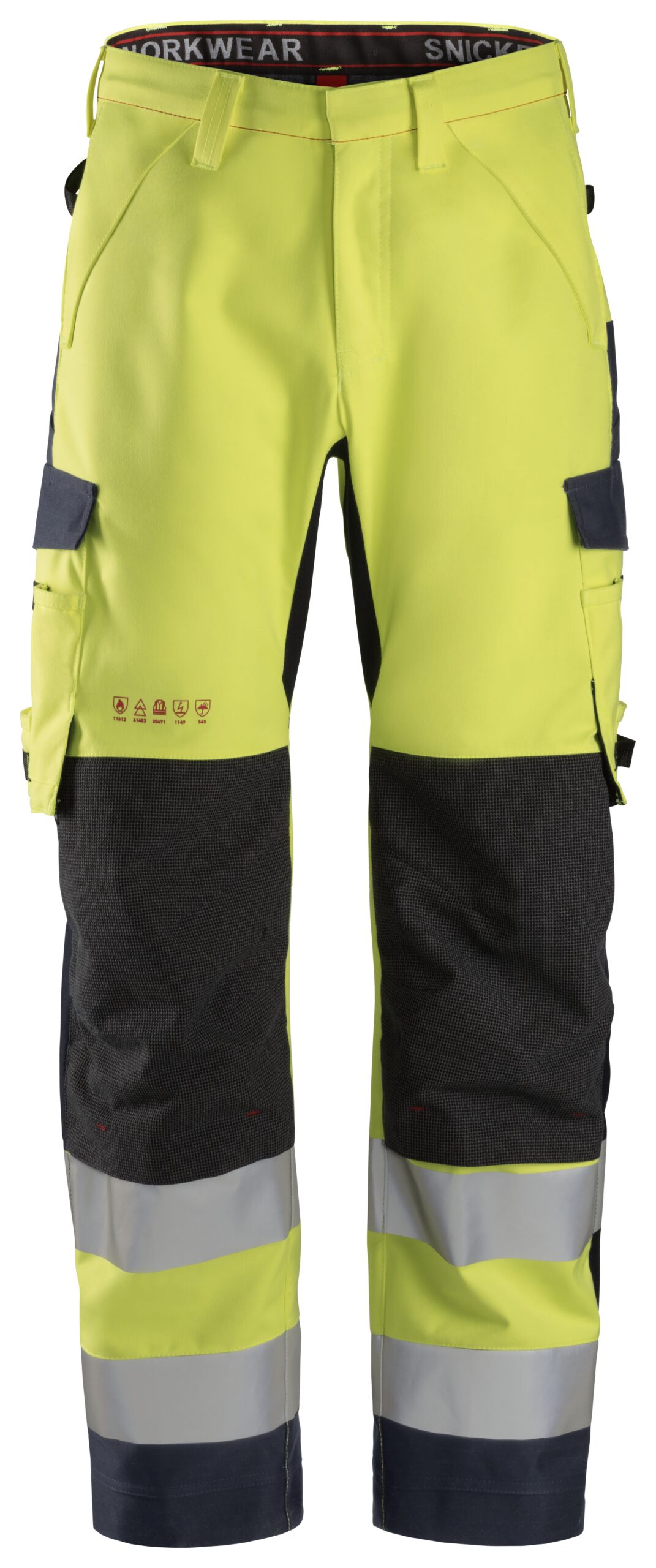 protecwork, waterproof shell werkbroek, high vis klasse 2 snickers workwear 6563 high vis geel, 44