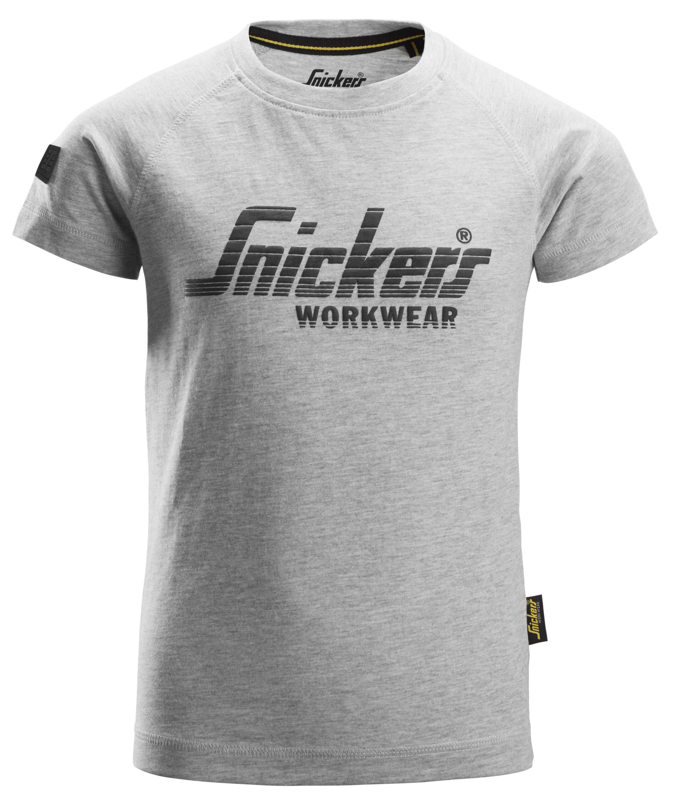 junior logo t shirt snickers workwear 7514 gemeleerd grijs, 98/104