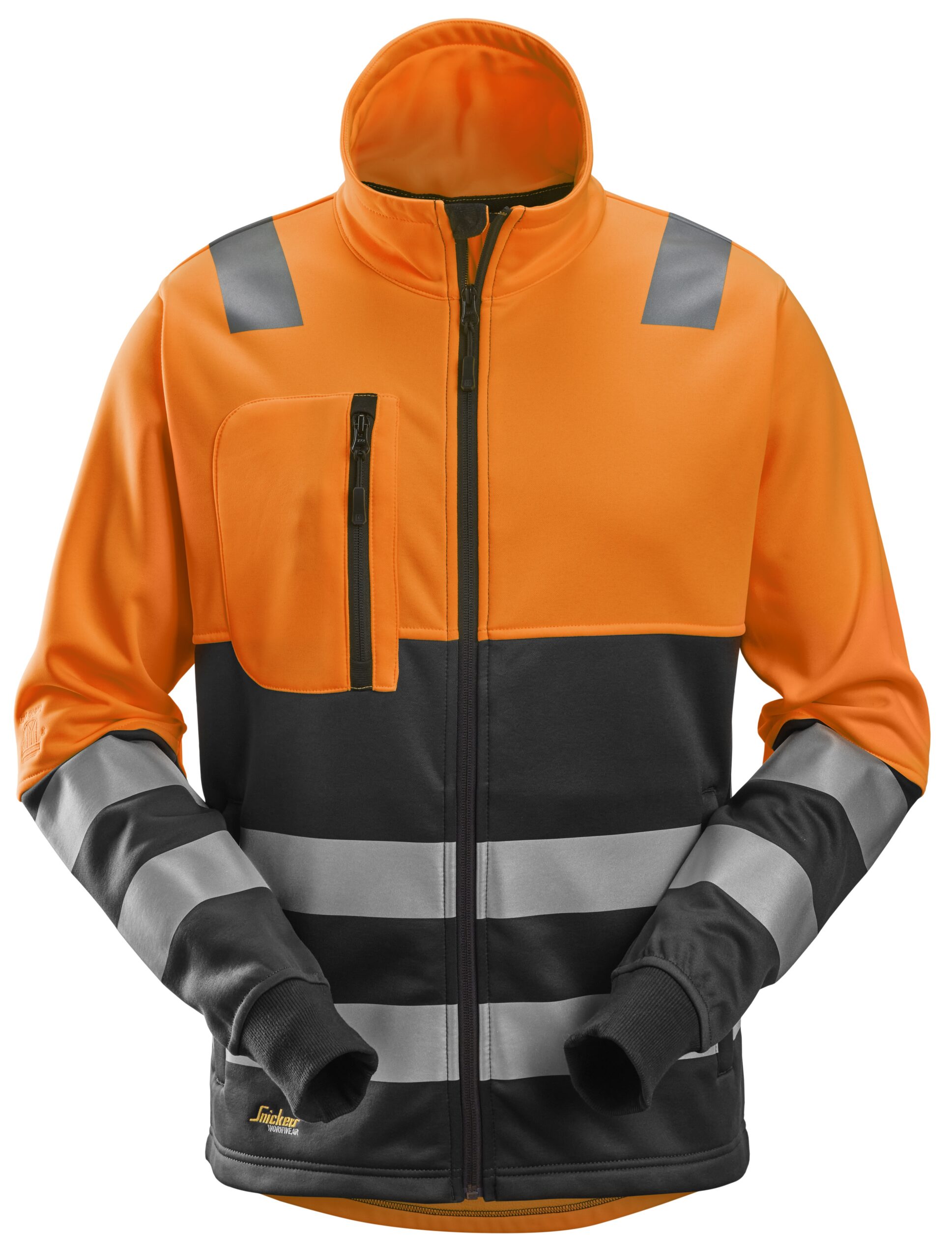 allroundwork, high vis jack met rits klasse 2 snickers workwear 8035 high vis oranje, xs