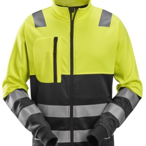 allroundwork, high vis jack met rits klasse 2 snickers workwear 8035 high vis geel, m