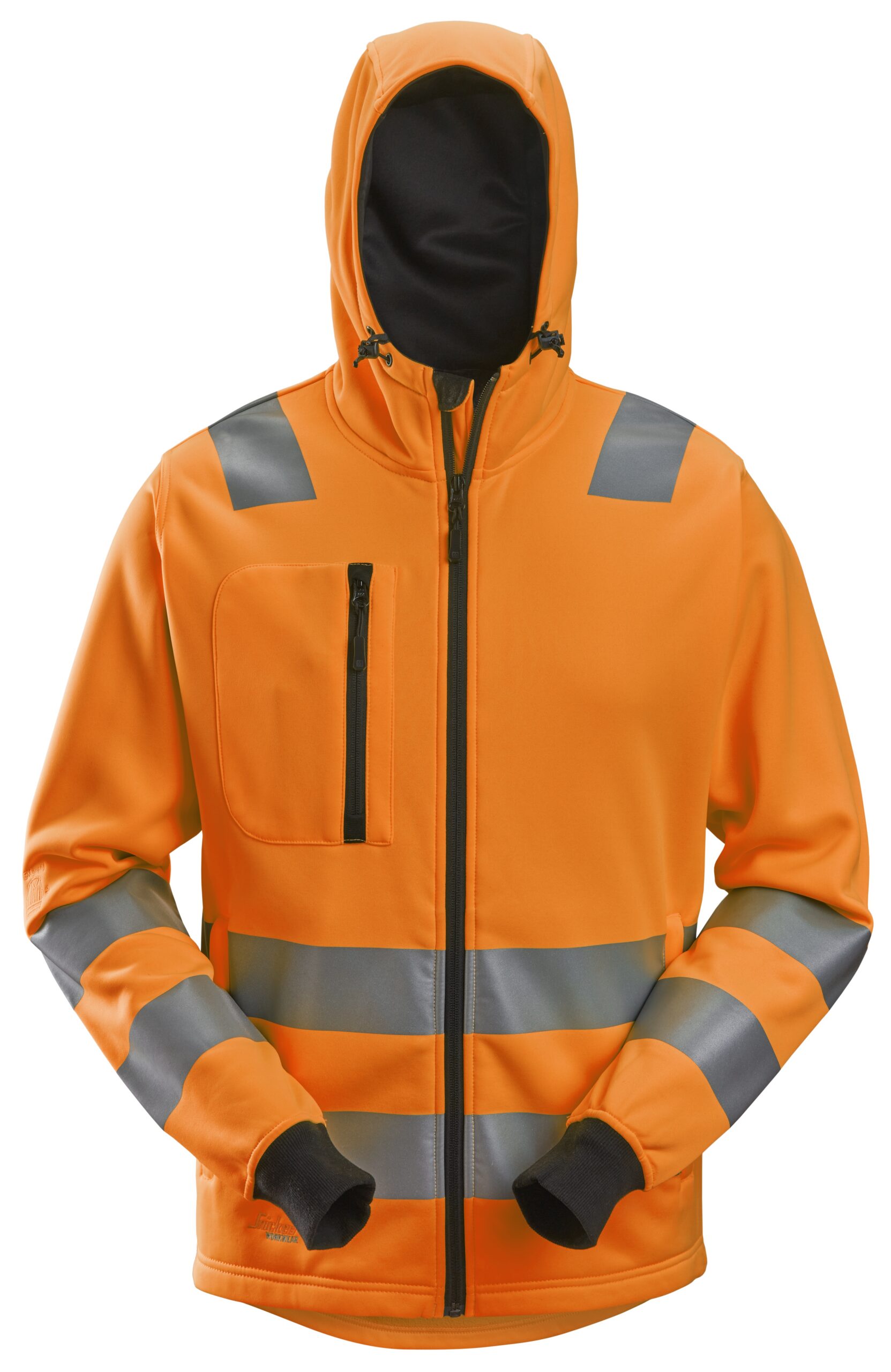 allroundwork, high vis hoodie met rits klasse 2/3 snickers workwear 8039 high vis oranje, xs