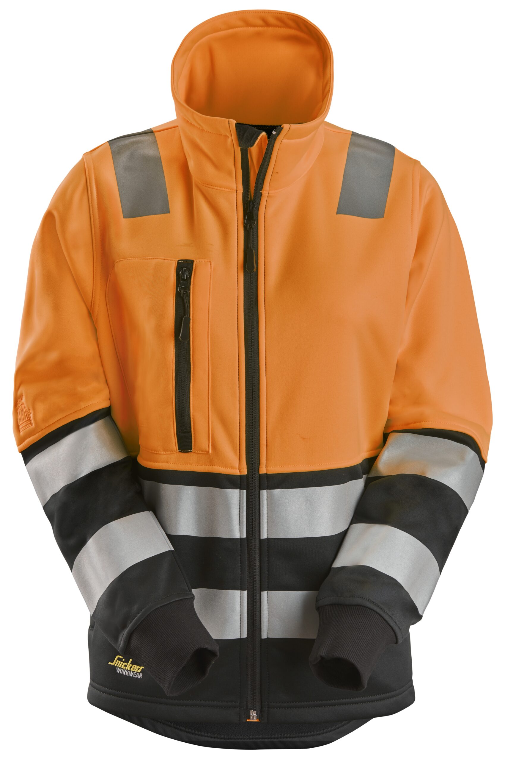 high vis klasse 2, damesjack met rits snickers workwear 8073 high vis oranje, xs