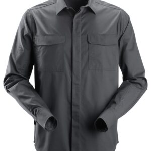 service shirt, lange mouwen snickers workwear 8510 staalgrijs, m