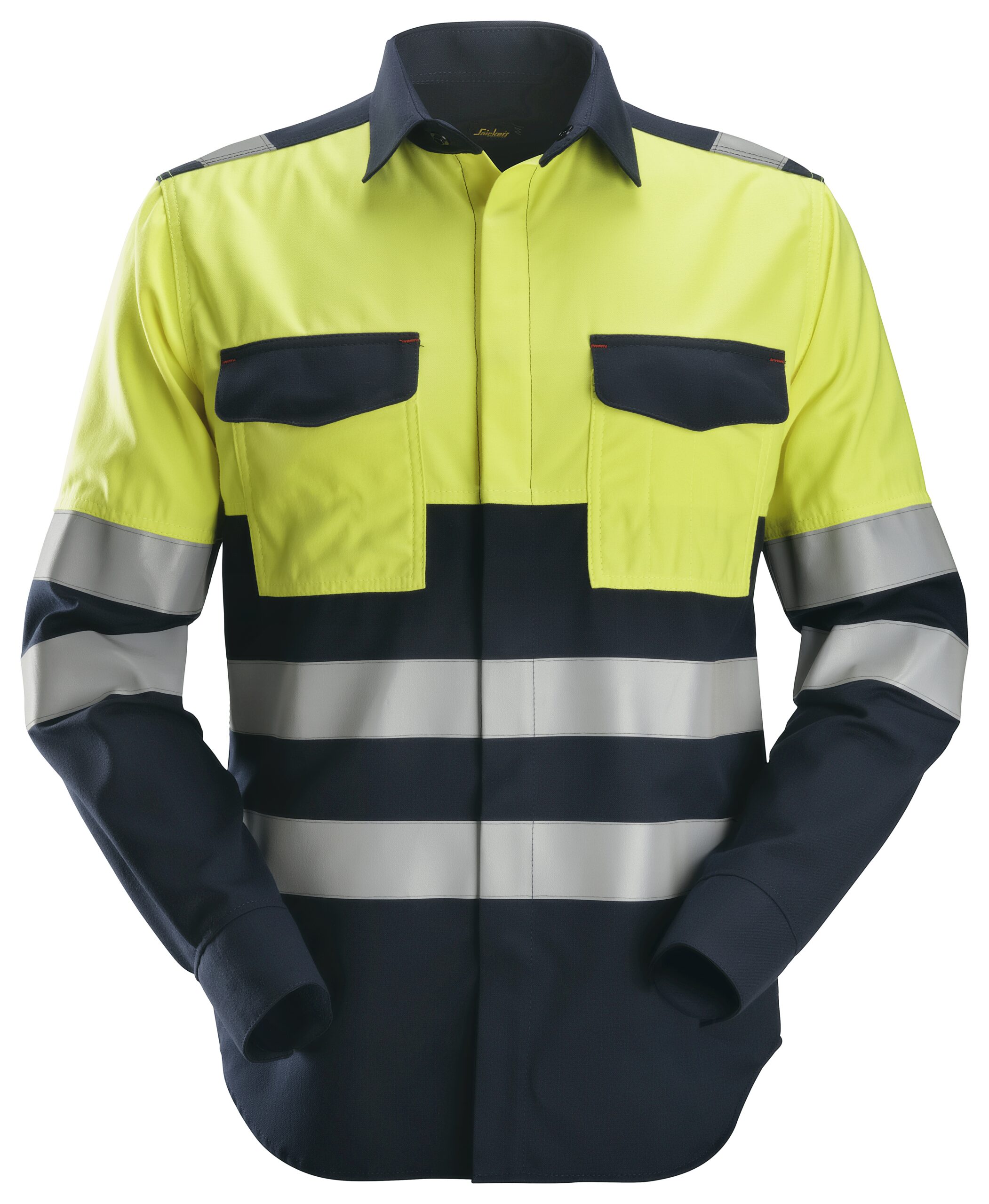 protecwork, lasshirt met lange mouwen, high vis klasse 1 snickers workwear 8563 navy, xs