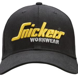 flexfit cap met logo snickers workwear 9002 zwart, s/m